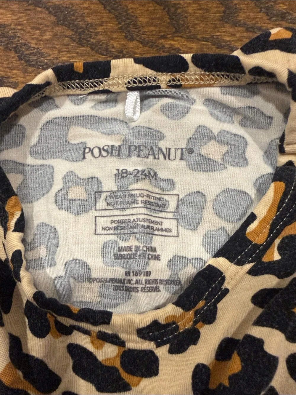 Posh Peanut Leopard Print Long Sleeve Pajama Set - Tan & Black